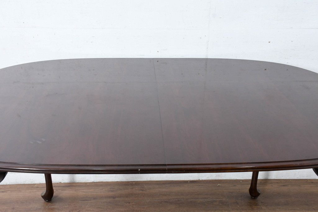 中古　美品　住宅展示場展示品　ETHAN ALLEN(イーセンアーレン)　猫脚がおしゃれなエクステンションテーブル(ドローリーフテーブル、4人掛けダイニングテーブル、6人掛け)(R-084510)