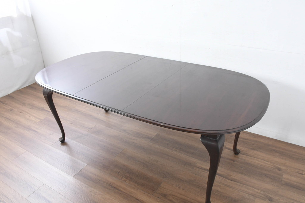 中古　美品　住宅展示場展示品　ETHAN ALLEN(イーセンアーレン)　猫脚がおしゃれなエクステンションテーブル(ドローリーフテーブル、4人掛けダイニングテーブル、6人掛け)(R-084510)