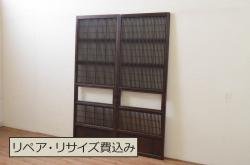 【セミオーダー家具実例】ドアにアンティーク感を残しつつ高品質リペア。ご要望通りにリサイズし、ドアノブ、蝶番は外して埋木をして綺麗に。現状の雰囲気を活かして仕上げました。(木製ドア、建具)