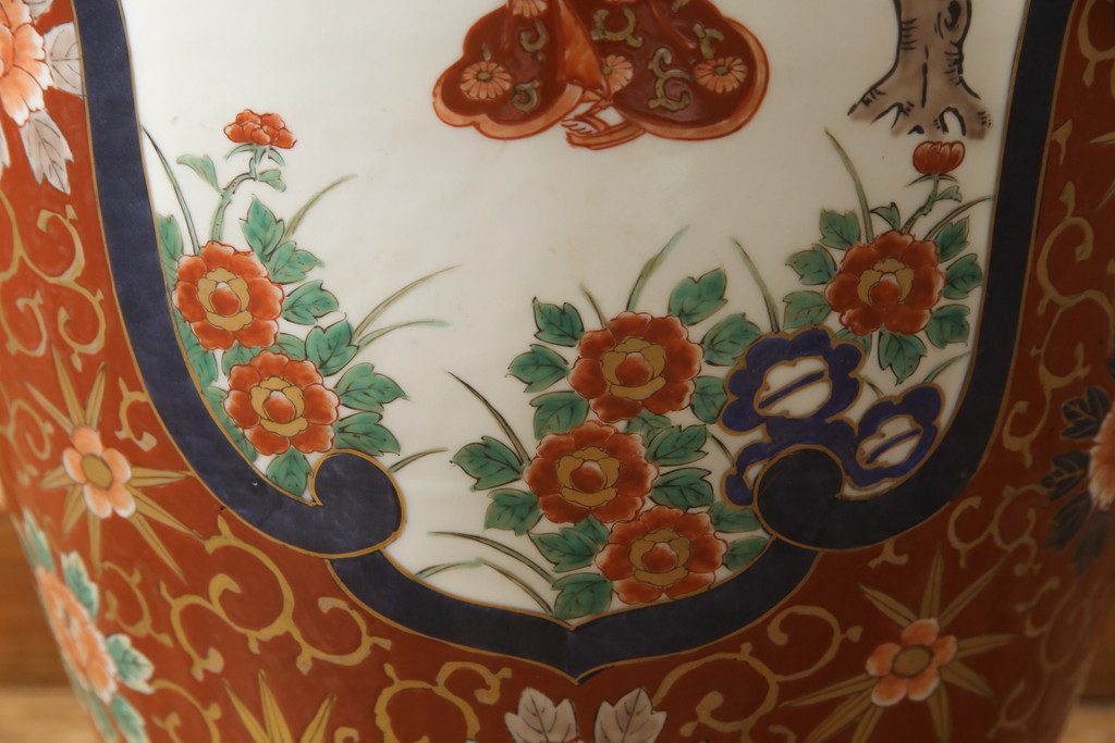 ⭕️人気！薩摩焼 飾り壺 金彩色絵 壺 花瓶 武士 松 桜 美人草花 古美術 骨董 工芸品