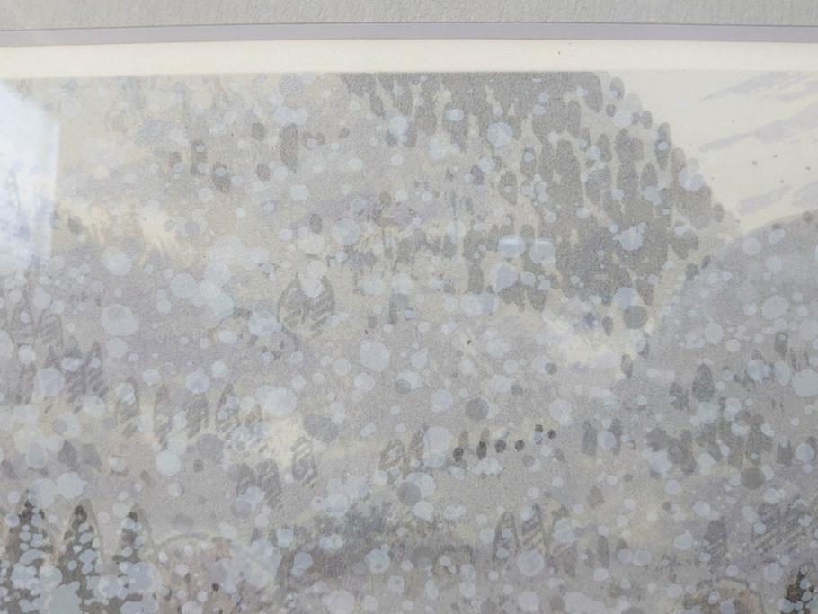真作　1999年　橋本広喜　絵夢工房　サイン入り　「秋イメージ」144/270　「冬イメージ」177/270　墨彩画　豊かな自然を感じられるリトグラフ2点セット(版画、風景画、雪、紅葉、山、田舎、壁掛け、額装、外箱付き)(R-077922)