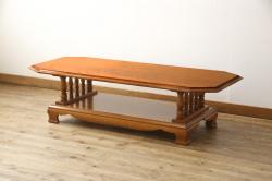 和製アンティーク　大正ロマン　ナラ材　古い洋館で使われていた脚のデザインが目を引く作業台(ダイニングテーブル、食卓、2人掛け、4人掛け)(R-069841)