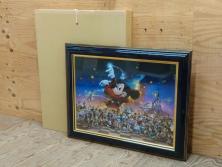 真作　三田恒夫　TSUNEO SANDA　ディズニー　「Mickey’s　Party」　限定115/195　WDINT20　ミッキーと仲間たちの賑やかな雰囲気が伝わってくる版画(ジクレー、ジークレー、印刷、額付き、外箱付き)(R-077924)
