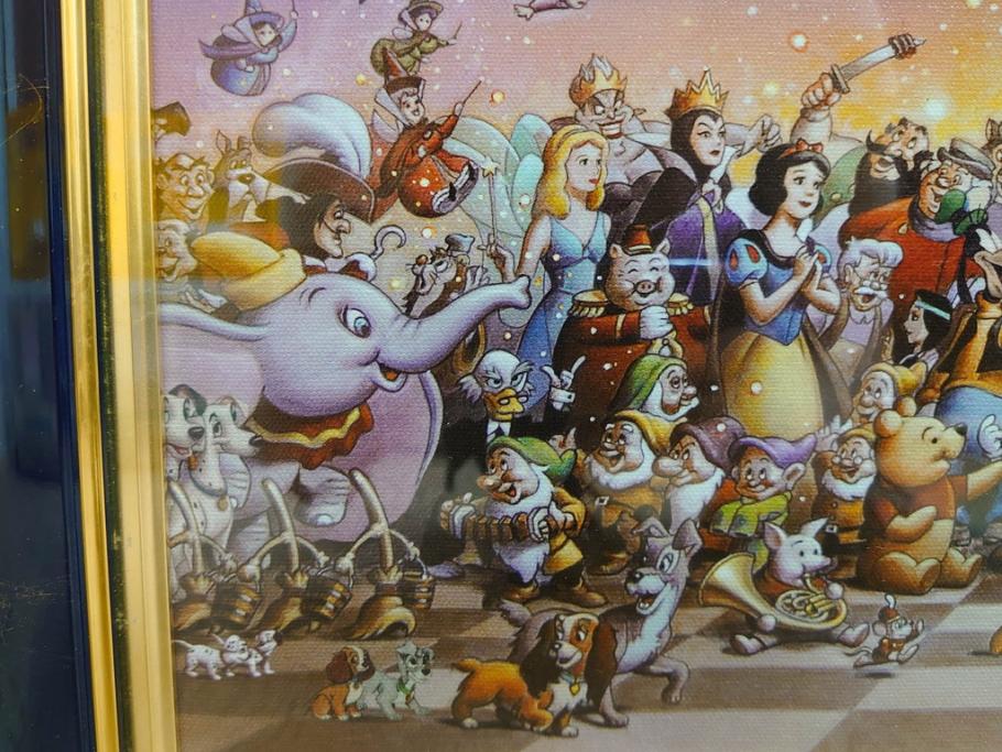 真作　三田恒夫　TSUNEO SANDA　ディズニー　「Mickey’s　Party」　限定115/195　WDINT20　ミッキーと仲間たちの賑やかな雰囲気が伝わってくる版画(ジクレー、ジークレー、印刷、額付き、外箱付き)(R-077924)