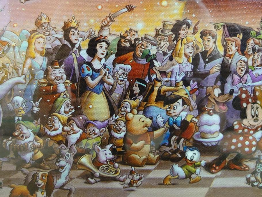 真作　三田恒夫　TSUNEO SANDA　ディズニー　「Mickey’s　Party」　限定115/195　WDINT20　ミッキーと仲間たちの賑やかな雰囲気が伝わってくる版画(ジクレー、ジークレー、印刷、額付き、外箱付き)(R-077924)