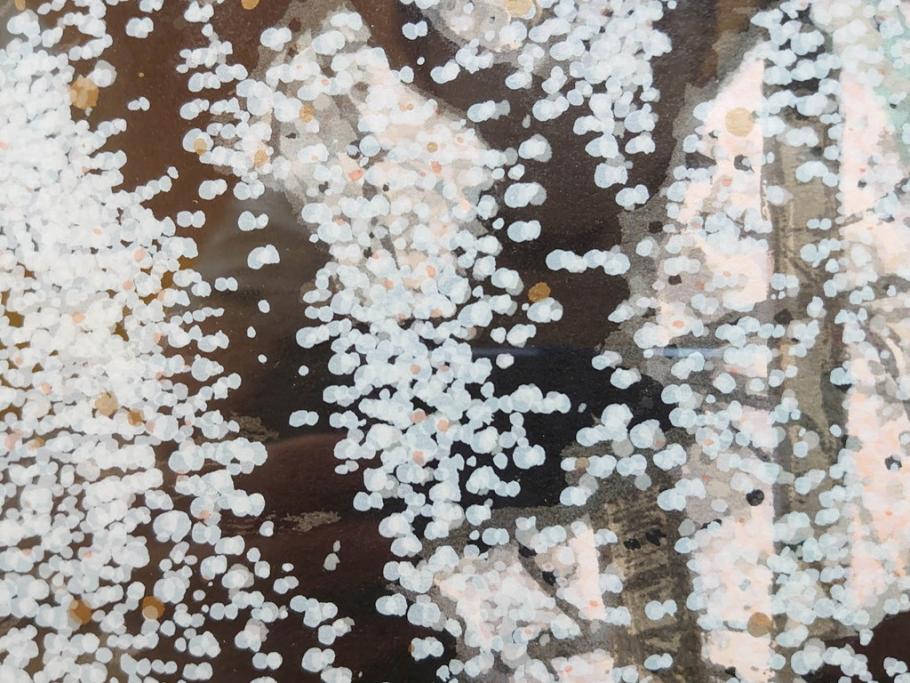 真作　2002年　橋本広喜　絵夢工房　「滝桜」　3/70　サイン入り　墨彩画　春の息吹を感じさせる満開の桜が美しいリトグラフ(版画、額付き、外箱付き)(R-077925)