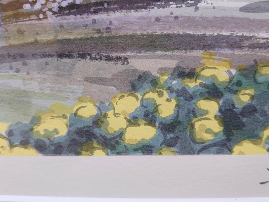 真作　2002年　橋本広喜　絵夢工房　「滝桜」　3/70　サイン入り　墨彩画　春の息吹を感じさせる満開の桜が美しいリトグラフ(版画、額付き、外箱付き)(R-077925)