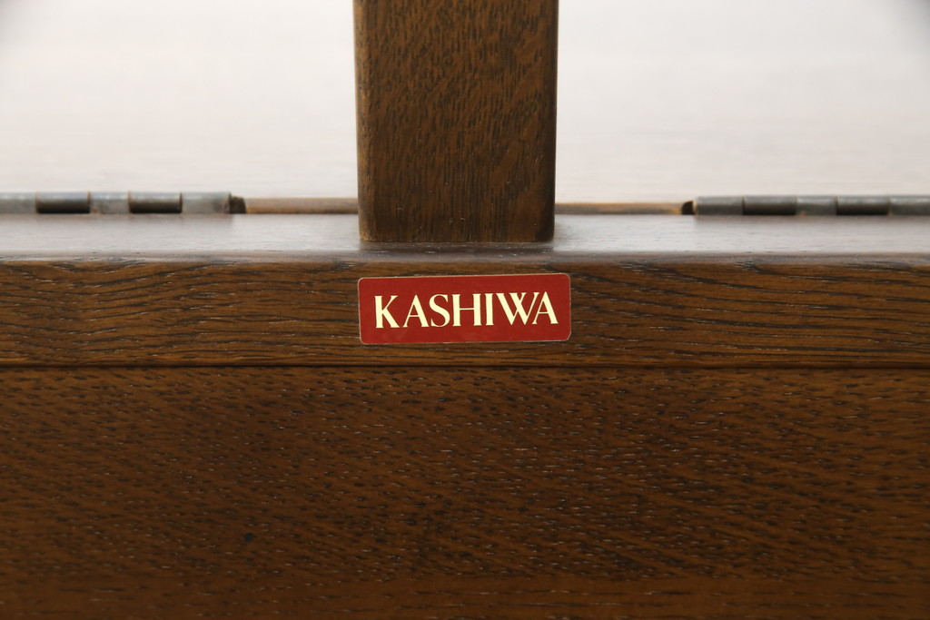 中古　美品　オーク材　柏木工(KASHIWA)　WILDERNESS(ウィルダネス)　座面下収納付き!!木の温かみを感じられる2人掛けベンチ(長椅子、板座チェア、長イス)(定価約14万円)(R-062198)