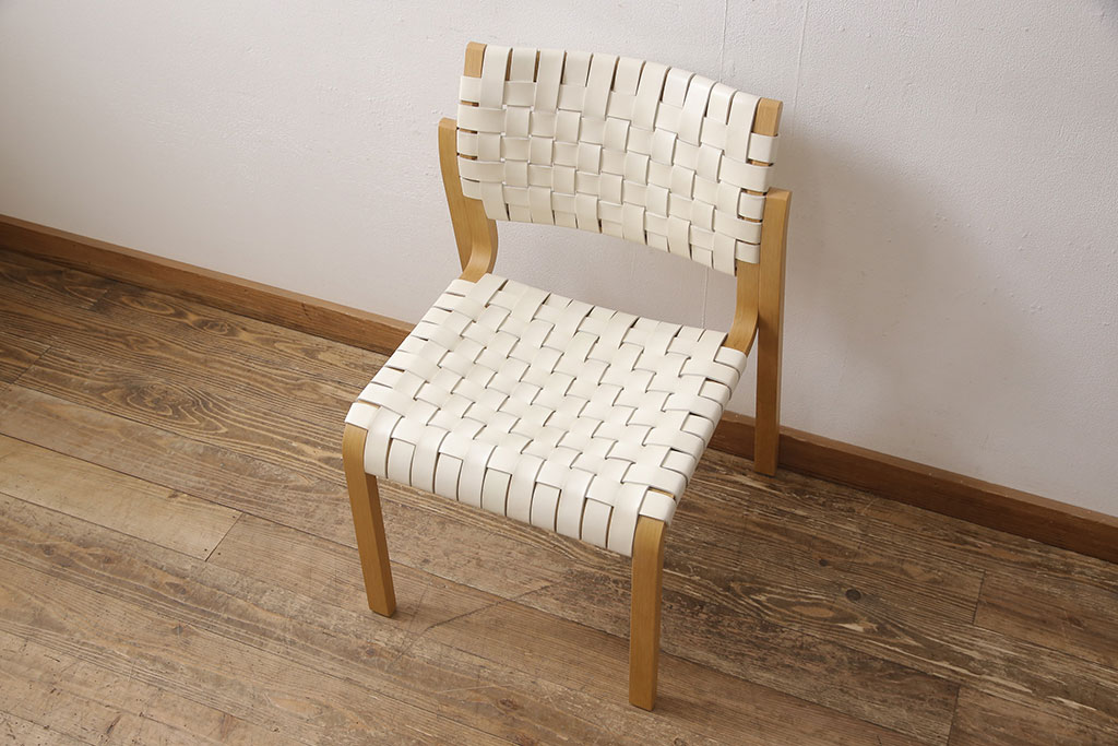 中古　arflex(アルフレックス)　NT(エヌティー)　革を編み込んだデザインが個性的なチェア(ダイニングチェア、椅子、イス)(R-053551)