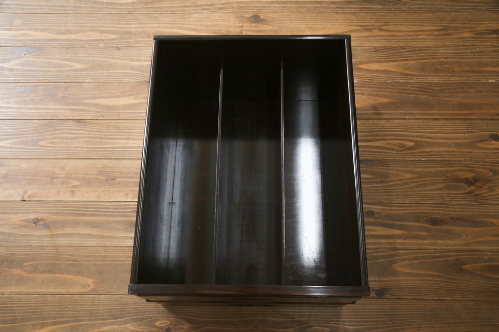 中古　最高級!!　総縞黒檀(シマコクタン)　黒く艶やかな光沢が美しい組み立て式両袖机(ニーホールデスク、ワークデスク、オフィスデスク、在宅ワーク、在宅用)(定価約250万円)(R-074370)