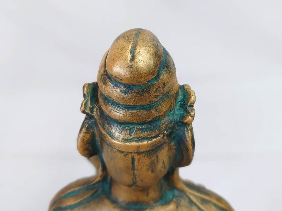 彫刻家　北村西望　聖観世音菩薩　約44cm　ブロンズ像(鍍金、メッキ、仏像、置物、オブジェ、箱なし)(R-077307)