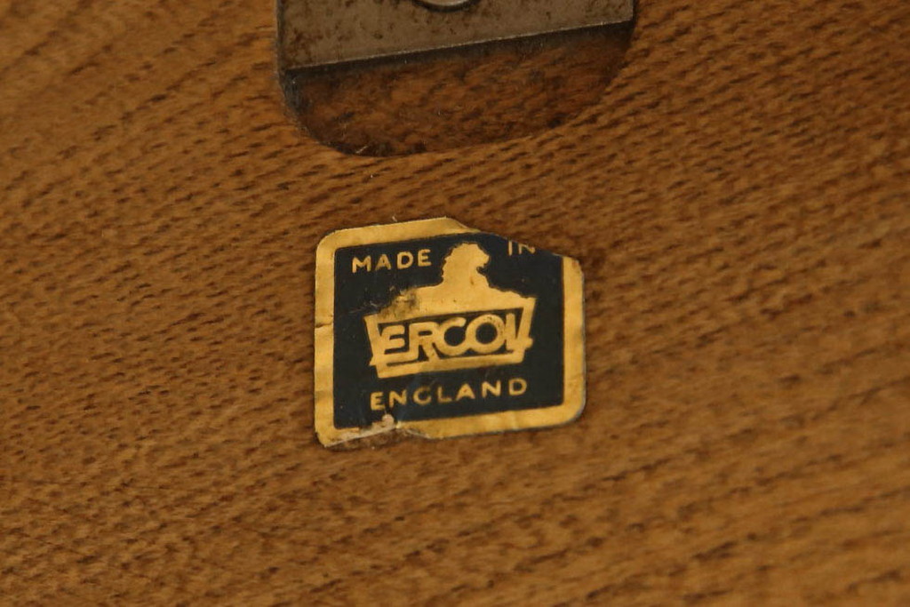 イギリスビンテージ　レアモデル!　ERCOL(アーコール)　角のない優しいフォルムのバタフライローテーブル(ラウンドテーブル、バタフライテーブル、センターテーブル、エクステンションテーブル、ヴィンテージ)(R-063501)