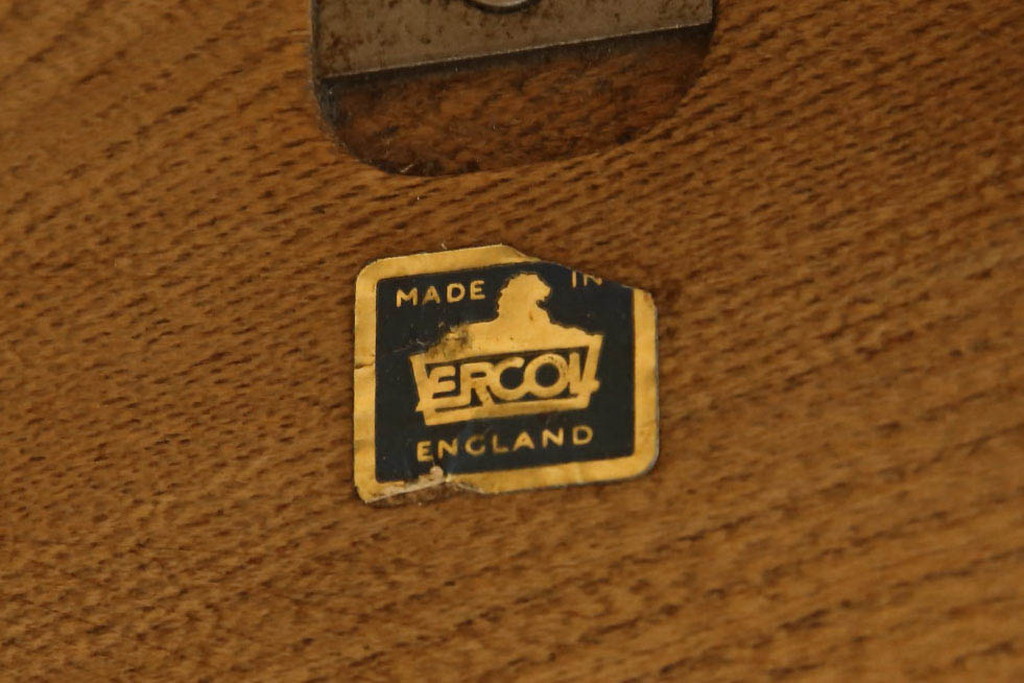 イギリスビンテージ　レアモデル!　ERCOL(アーコール)　角のない優しいフォルムのバタフライローテーブル(ラウンドテーブル、バタフライテーブル、センターテーブル、エクステンションテーブル、ヴィンテージ)(R-063501)