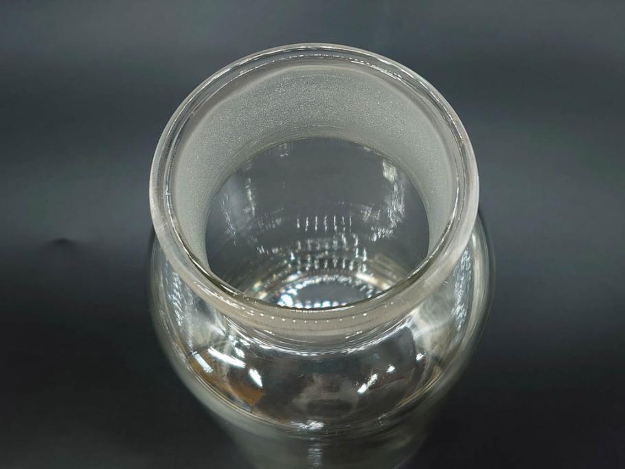 当時物　様々な用途に使える薬瓶3個セット(ガラスビン、硝子、メディシンボトル、キャニスター、筒型、フタ付き)(R-077308)