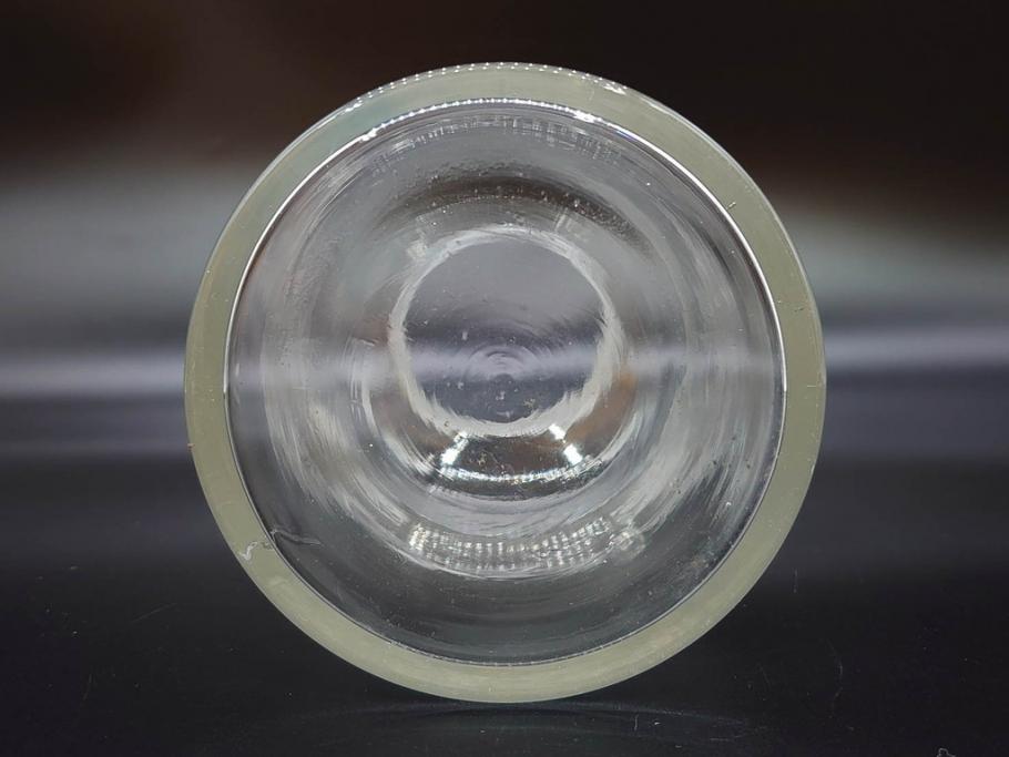 当時物　様々な用途に使える薬瓶3個セット(ガラスビン、硝子、メディシンボトル、キャニスター、筒型、フタ付き)(R-077308)