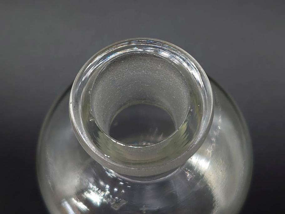 当時物　様々な用途に使える薬瓶3個セット(ガラスビン、硝子、メディシンボトル、キャニスター、筒型、フタ付き)(R-077308)