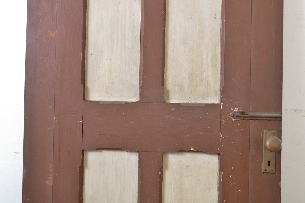 アンティーク建具　ペイント仕上げ限定　レトロな雰囲気を醸し出すドア1枚(扉、木製扉、玄関ドア)(R-063684)