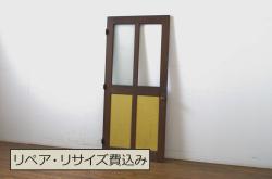 和製アンティーク　シンプルなデザインのガラス戸1枚(引き戸、建具)(R-055308)