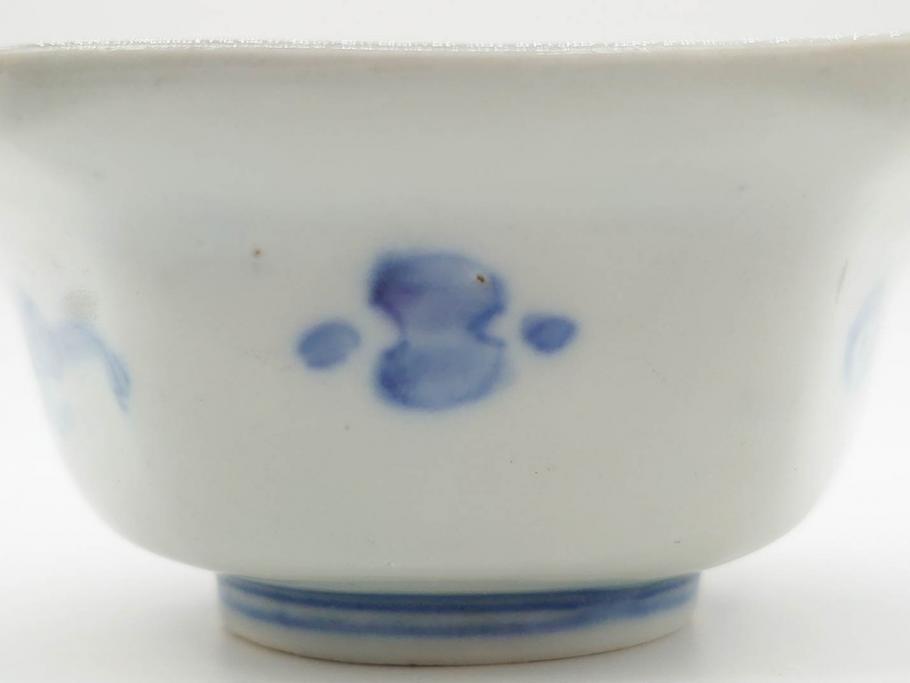 幕末〜明治　伊万里焼　4.1寸　約13cm　金襴手が見事な六角皿5枚セット(色絵、花文、裏印、深鉢、変形皿、小鉢、向付、器、四寸一分、和食器)(R-077385)