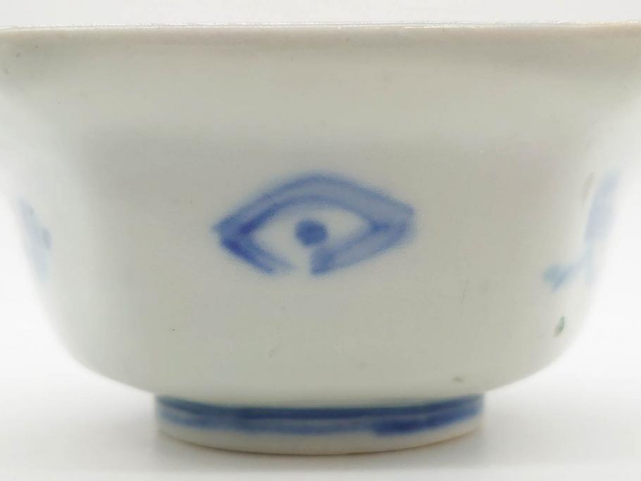 幕末〜明治　伊万里焼　4.1寸　約13cm　金襴手が見事な六角皿5枚セット(色絵、花文、裏印、深鉢、変形皿、小鉢、向付、器、四寸一分、和食器)(R-077385)