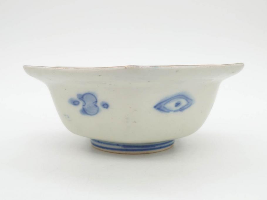 幕末〜明治　伊万里焼　4.1寸　約13cm　金襴手が見事な六角皿5枚セット(色絵、花文、裏印、深鉢、変形皿、小鉢、向付、器、四寸一分、和食器)(R-077385)