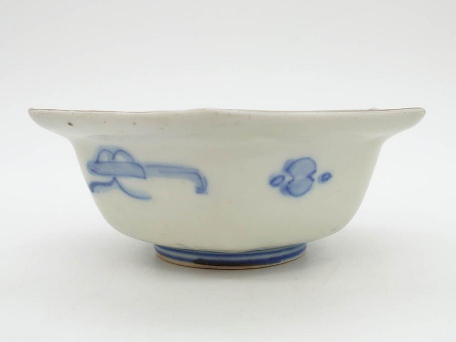 幕末〜明治　伊万里焼　4.1寸　約13cm　金襴手が見事な六角皿5枚セット(色絵、花文、裏印、深鉢、変形皿、小鉢、向付、器、四寸一分、和食器)(R-077385)