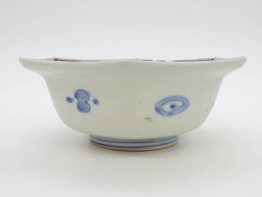 幕末〜明治　伊万里焼　4.1寸　約13cm　金襴手が見事な六角皿5枚セット(色絵、花文、裏印、深鉢、変形皿、小鉢、向付、器、四寸一分、和食器)(R-077385)