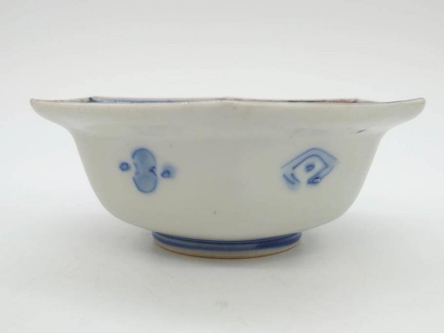 幕末〜明治　伊万里焼　4.1寸　約13cm　金襴手が見事な六角皿5枚セット(色絵、花文、裏印、深鉢、変形皿、小鉢、向付、器、四寸一分、和食器)(R-077386)
