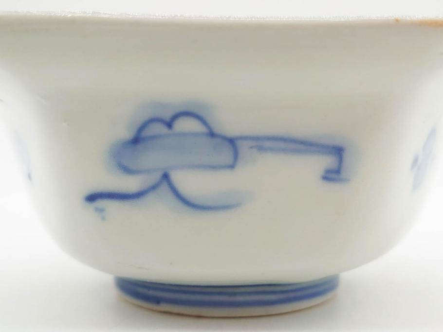 幕末〜明治　伊万里焼　4.1寸　約13cm　金襴手が見事な六角皿5枚セット(色絵、花文、裏印、深鉢、変形皿、小鉢、向付、器、四寸一分、和食器)(R-077386)