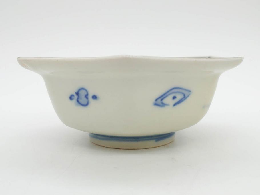 幕末〜明治　伊万里焼　4.1寸　約13cm　金襴手が見事な六角皿5枚セット(色絵、花文、裏印、深鉢、変形皿、小鉢、向付、器、四寸一分、和食器)(R-077386)
