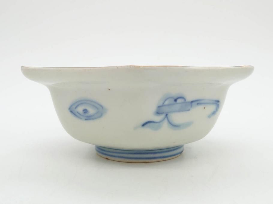 幕末〜明治　伊万里焼　4.1寸　約13cm　金襴手が見事な六角皿5枚セット(色絵、花文、裏印、深鉢、変形皿、小鉢、向付、器、四寸一分、和食器)(R-077386)