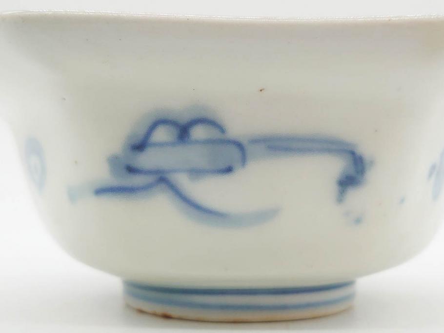 幕末〜明治　伊万里焼　4.1寸　約13cm　金襴手が見事な六角皿4枚セット(色絵、花文、裏印、深鉢、変形皿、小鉢、向付、器、四寸一分、和食器)(R-077387)