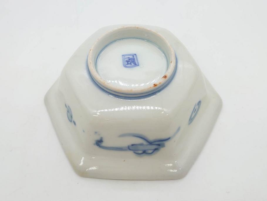 幕末〜明治 伊万里焼 4.1寸 約13cm 金襴手が見事な六角皿4枚 幕末〜明治 伊万里焼 4.1寸 約13cm 金襴手が見事な六角皿4枚
