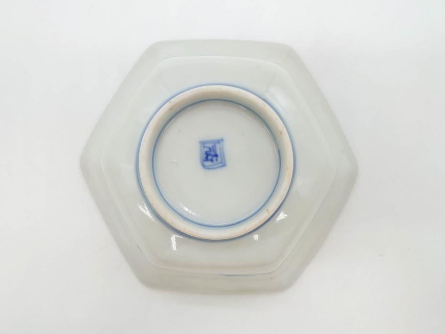 幕末〜明治 伊万里焼 4.1寸 約13cm 金襴手が見事な六角皿4枚 幕末〜明治 伊万里焼 4.1寸 約13cm 金襴手が見事な六角皿4枚