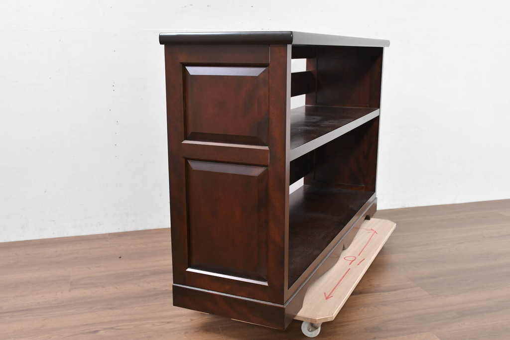 中古　超美品!!　特注品　松本民芸家具　洗練されたデザインで和モダンなお部屋に馴染む飾り棚(サイドキャビネット、オープンラック、収納棚)(R-084703)