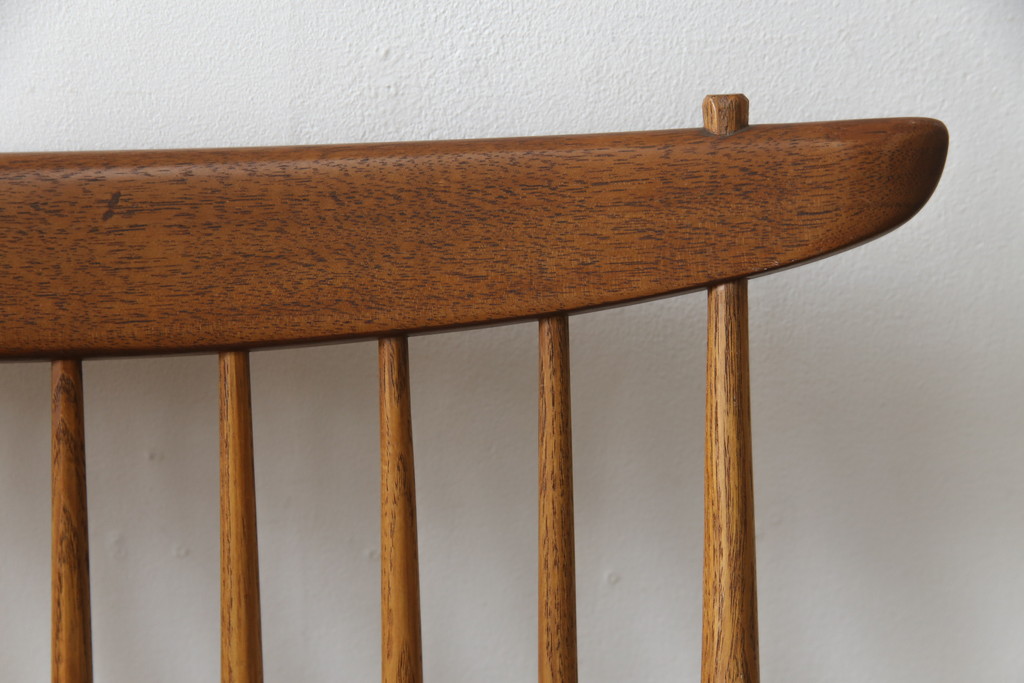 和製ヴィンテージ　小田急ハルク購入　ジョージナカシマ　LOUNGE ARM(ラウンジアーム)　One Arm(ワンアーム、片肘)　CN103　当時のパンフレット付き!!モダンに洗練された右アーム付きラウンジチェア(ジョージ・ナカシマ、アームチェア、イス、椅子、板座チェア、ビンテージ)(R-076882)