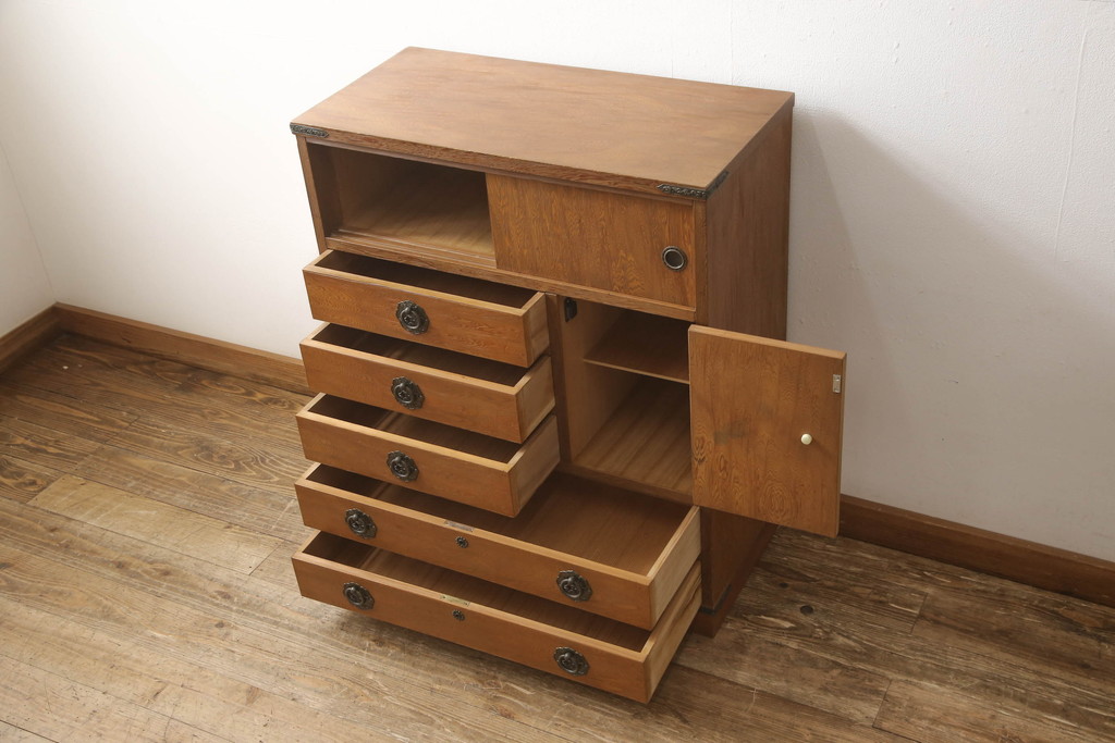 中古　美品　屋久杉　和の空間づくりに取り入れたい収納棚(チェスト、和タンス、収納箪笥)(R-058138)