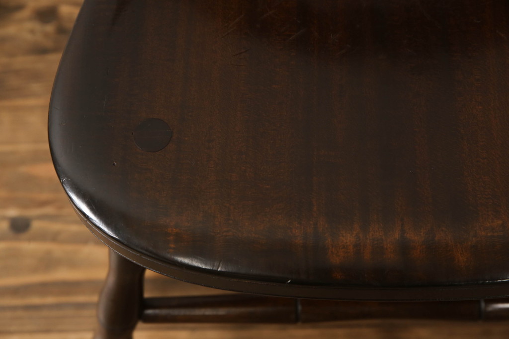 中古　美品　松本民芸家具　すっきりとした佇まいが魅力のバードケージチェア(ダイニングチェア、板座チェア、椅子、イス)(定価約13万円)(R-066897)