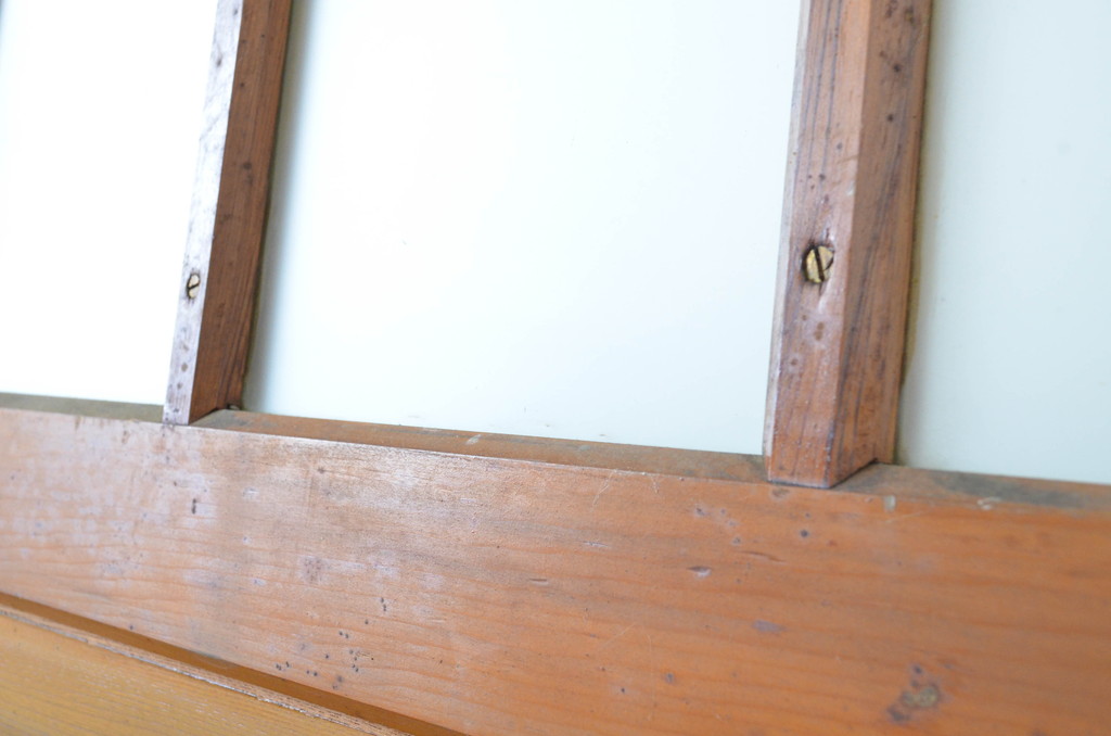 アンティーク建具　大正ロマン 古い洋館の鏡板欅(ケヤキ)材製ドア1枚 (扉、木製扉、玄関ドア)(R-062978)