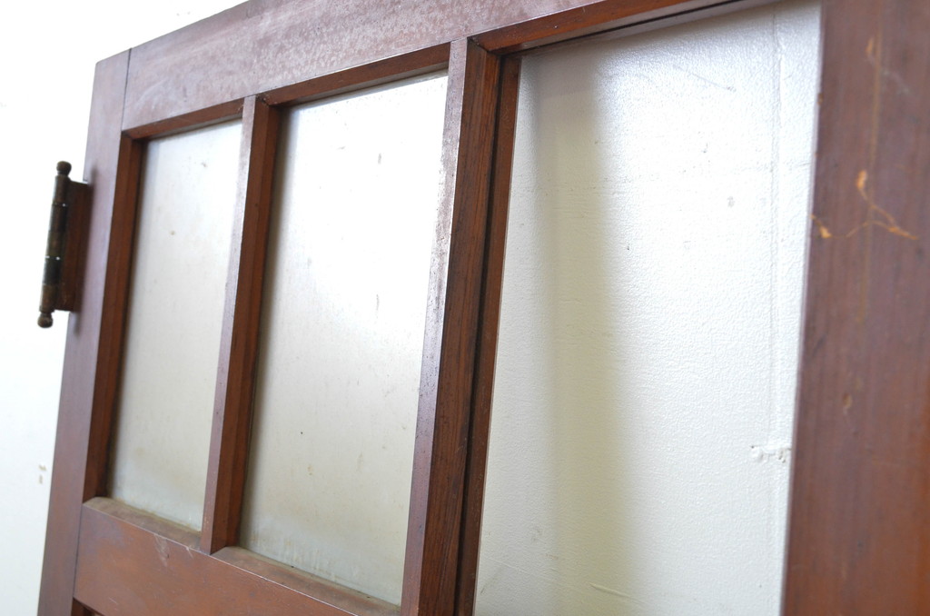 アンティーク建具　大正ロマン 古い洋館の鏡板欅(ケヤキ)材製ドア1枚 (扉、木製扉、玄関ドア)(R-062979)