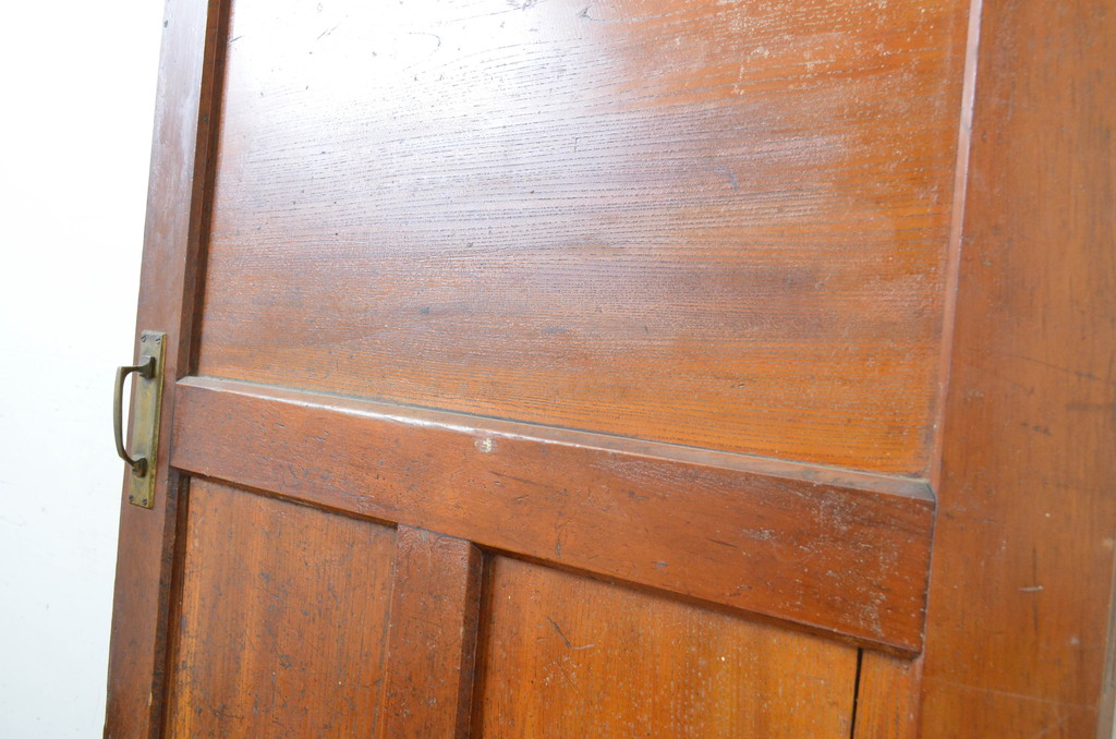 アンティーク建具　大正ロマン 古い洋館の鏡板欅(ケヤキ)材製ドア1枚 (扉、木製扉、玄関ドア)(R-062979)