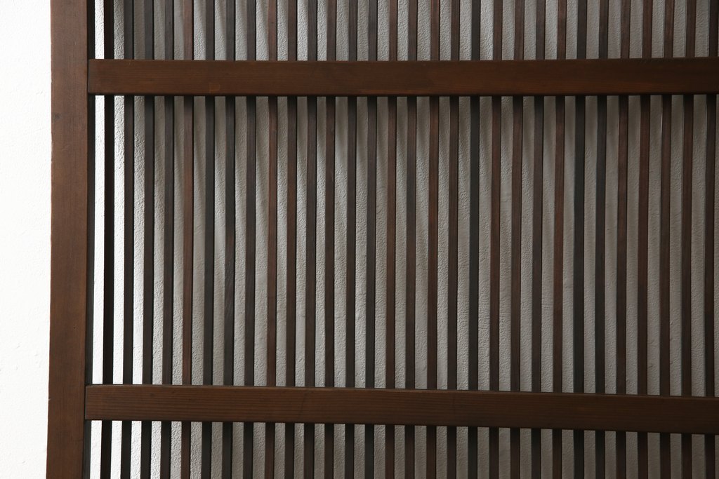 アンティーク建具　当店オリジナルガラス　色ガラスがアクセントの大正ロマンに合う格子戸1枚(ガラス帯戸、引き戸、建具)(R-059133)