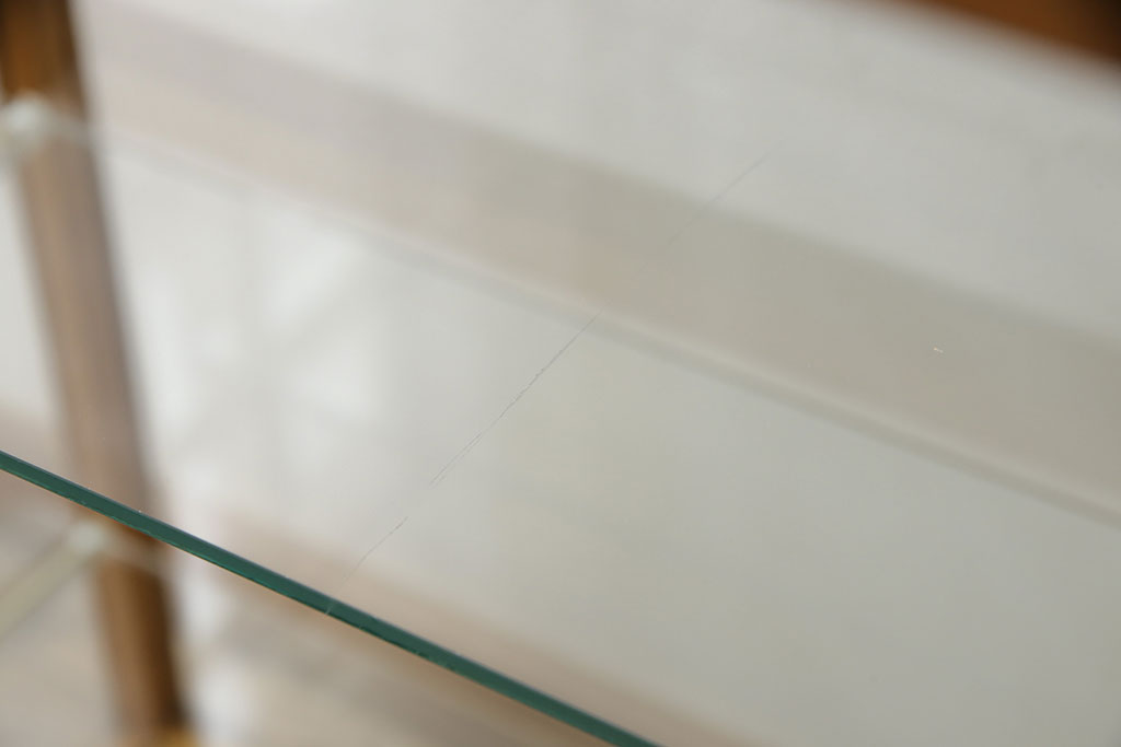 中古　ナラ材　シンプルなデザインと素朴な風合いが魅力のレトロなガラスケース(ショーケース、陳列棚、店舗什器)(R-049183)