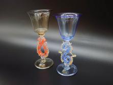 【骨董買取】イタリア　ムラノガラス　ベネチアンガラス　金彩　ワイングラス(ヴェネチアングラス、MURANO、ムラーノガラス)を買取ました。