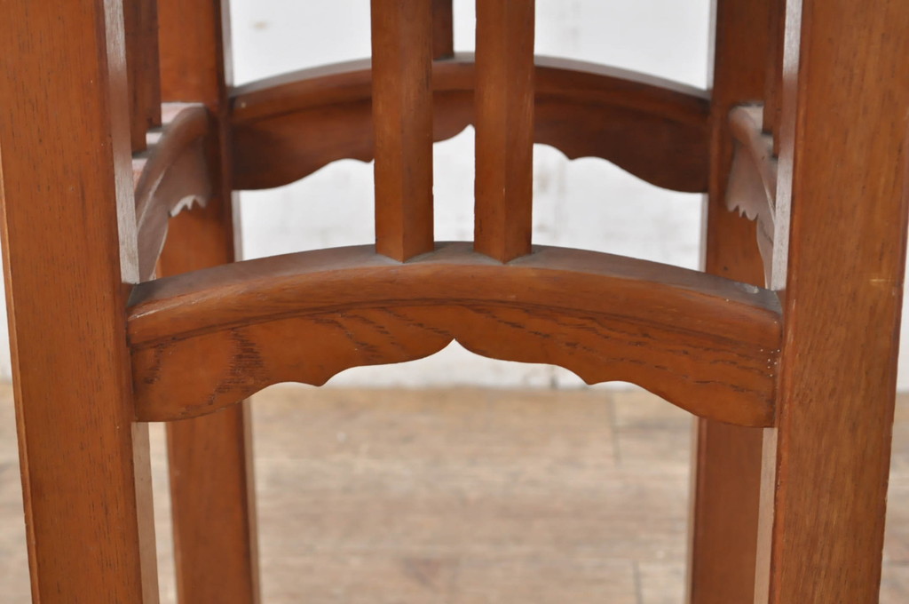 和製アンティーク　古い洋館で使われていた栓材製のサイドテーブル(花台、飾り台、エンドテーブル、ナイトテーブル)(R-068630)