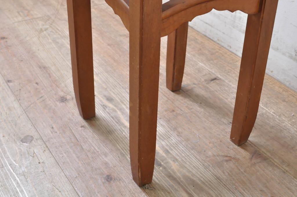 和製アンティーク　古い洋館で使われていた栓材製のサイドテーブル(花台、飾り台、エンドテーブル、ナイトテーブル)(R-068631)