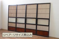 海外アンティーク　オーク材　特大!!繊細なデザインのアイアンフェンス入り　背の高いドア1枚(建具、木製扉)(R-068250)