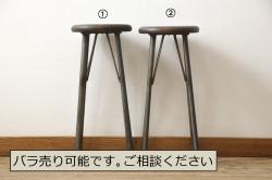 中古　美品　イギリス製　ビーチ材　品のある佇まいが魅力的な猫脚ハイスツール(ハイチェア、カウンターチェア、カウンタースツール、椅子、イス、英国)(R-074087)