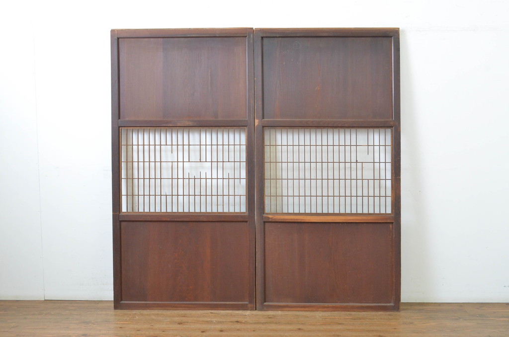 アンティーク建具 レーザー組子入り 渋みのある色合いが魅力の組