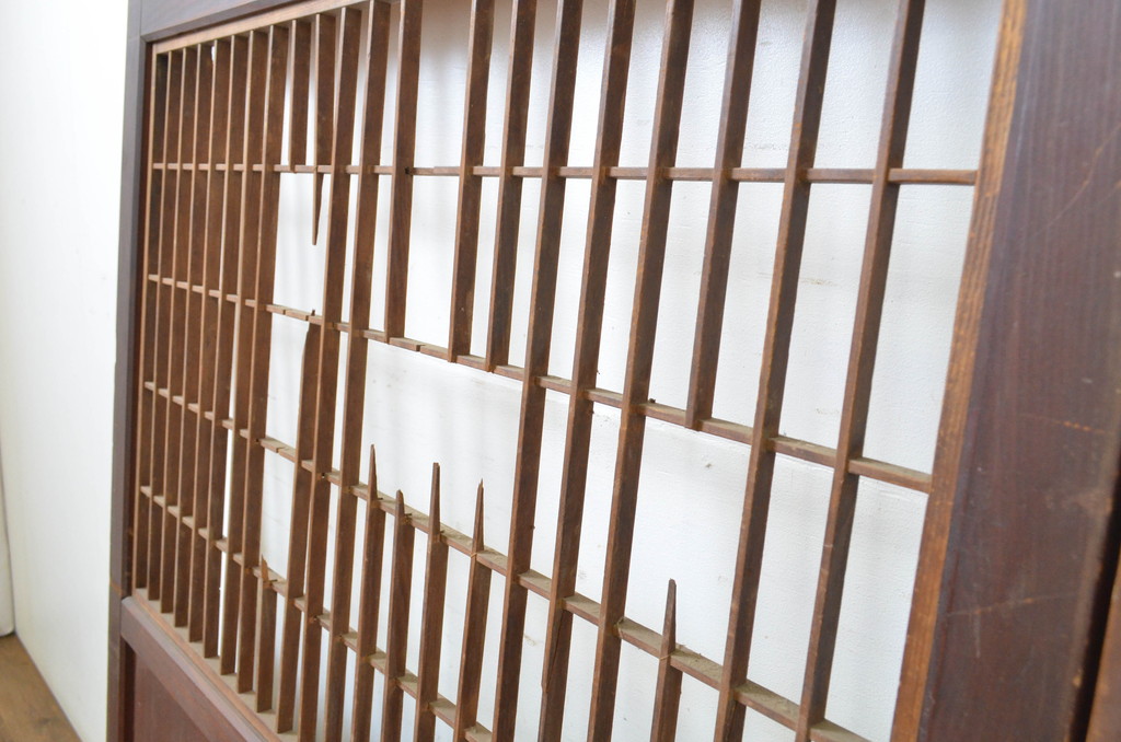 アンティーク建具 レーザー組子入り 渋みのある色合いが魅力の組